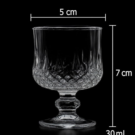 Set of 6 Crystal-Cut Shot Glasses 30ml – Coupe Shape