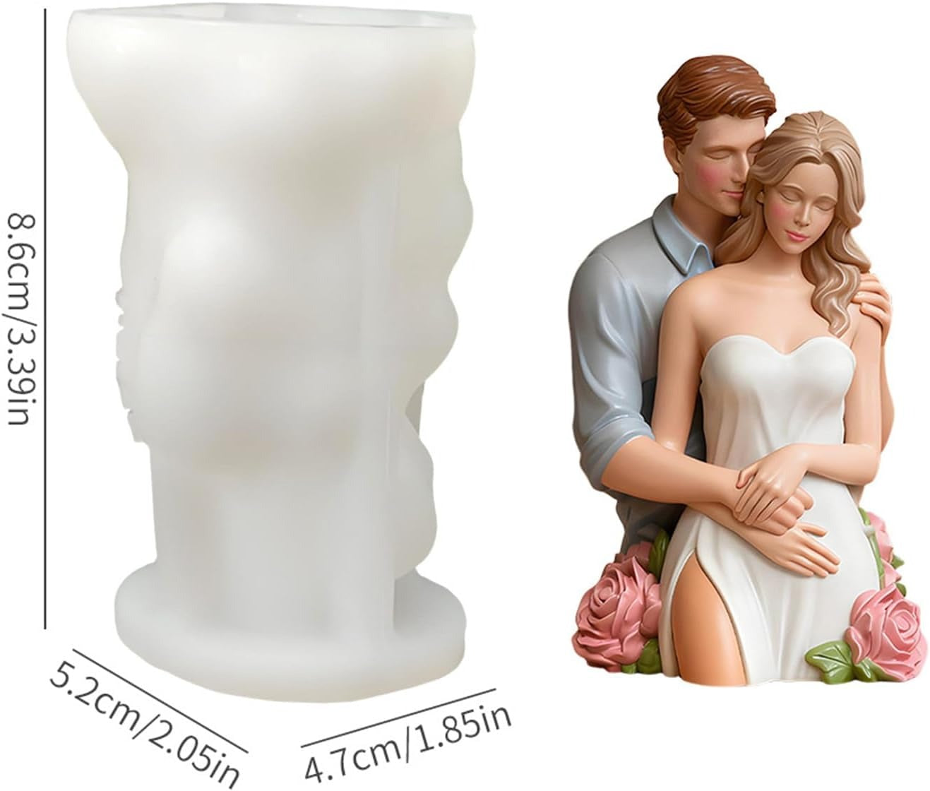 Romantic Couple Embrace Silicone Mould – 3D Figure Candle, Soap & Resin Mould