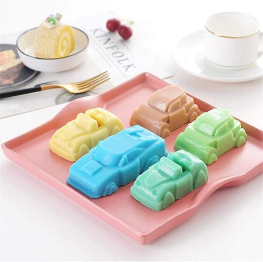 8-Cavity Car Shape Silicone Mould — BPA Free | Candle Soap & Baking Mold | Bloom Creations India