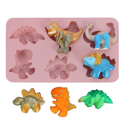 3D Dinosaur Silicone Mould – 6-Cavity Large Candle, Soap & Resin Mould