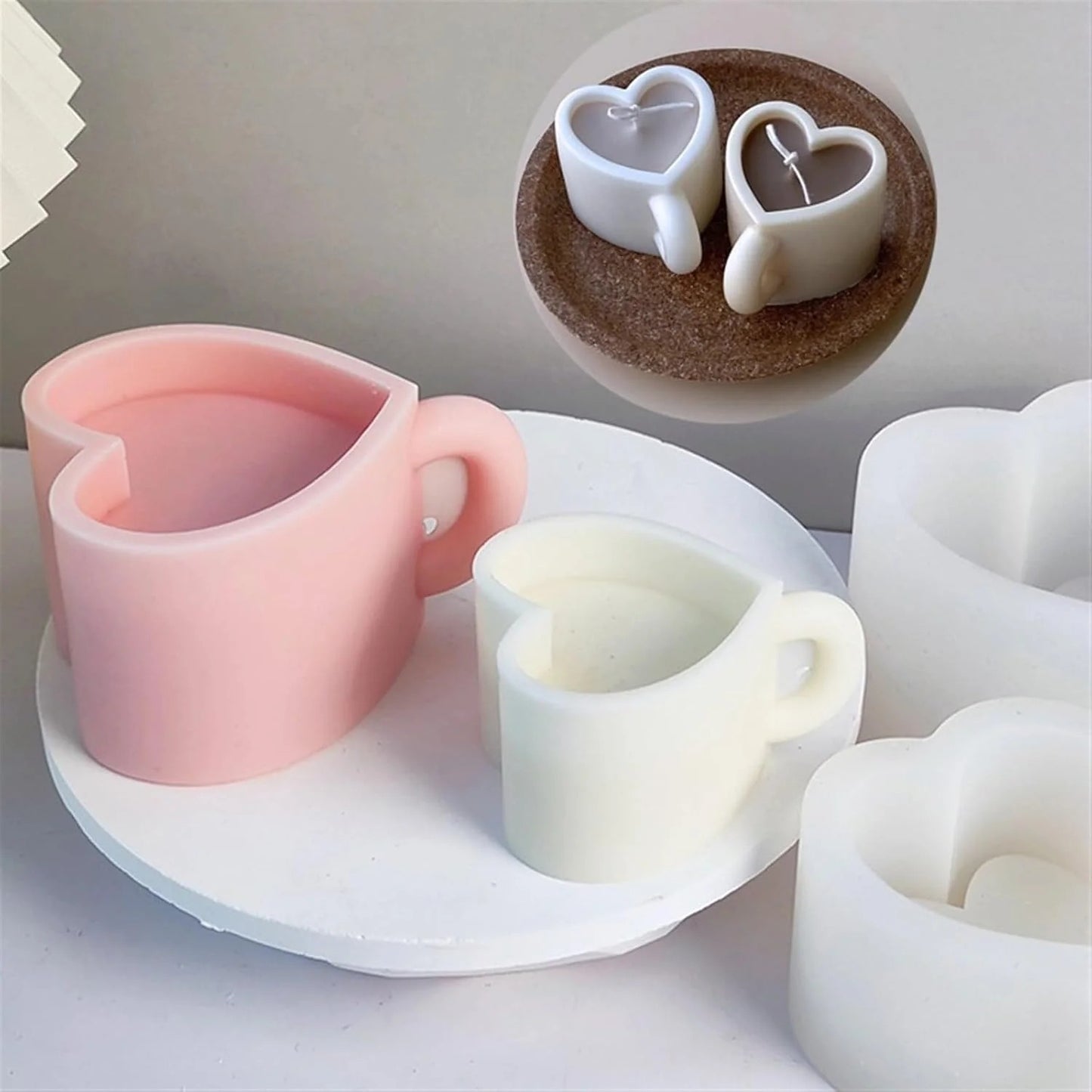 Heart Mug Candle Silicone Mould – 2 Sizes