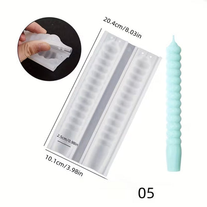Spiral Taper Candle Silicone Mould — 4 Twisted Ribbed Styles (Style 03/04/05/07)