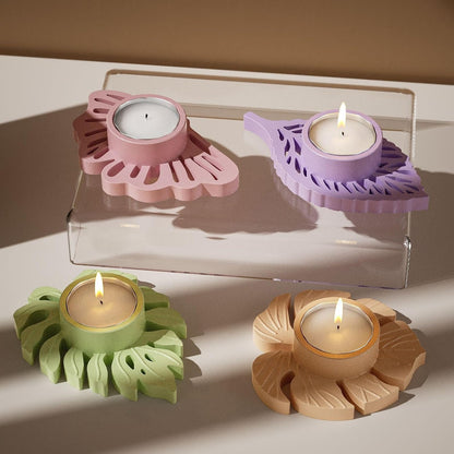 Leaf Tealight Holder Silicone Mould – Heart Leaf & Monstera (2 Designs)