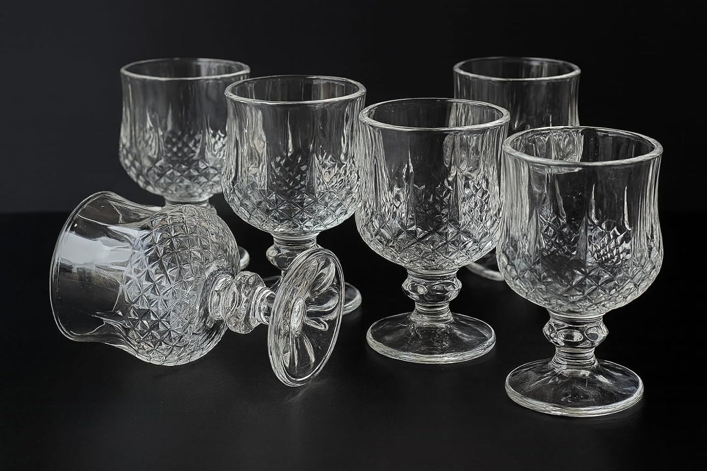 Set of 6 Crystal-Cut Shot Glasses 30ml – Coupe Shape