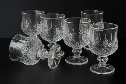 Set of 6 Crystal-Cut Shot Glasses 30ml – Coupe Shape