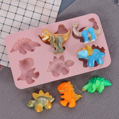 3D Dinosaur Silicone Mould – 6-Cavity Large Candle, Soap & Resin Mould