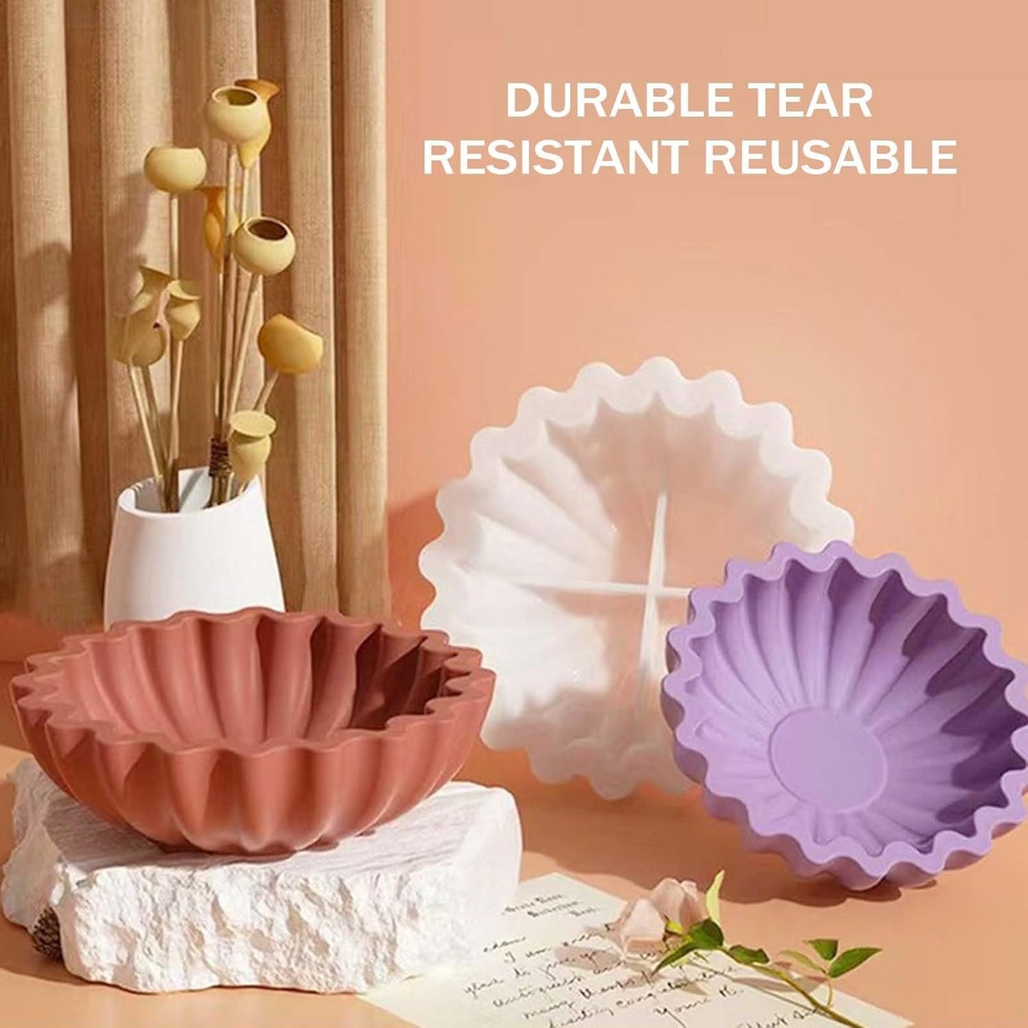 Wavy Ruffle Bowl Silicone Mould – Candle, Resin & Concrete