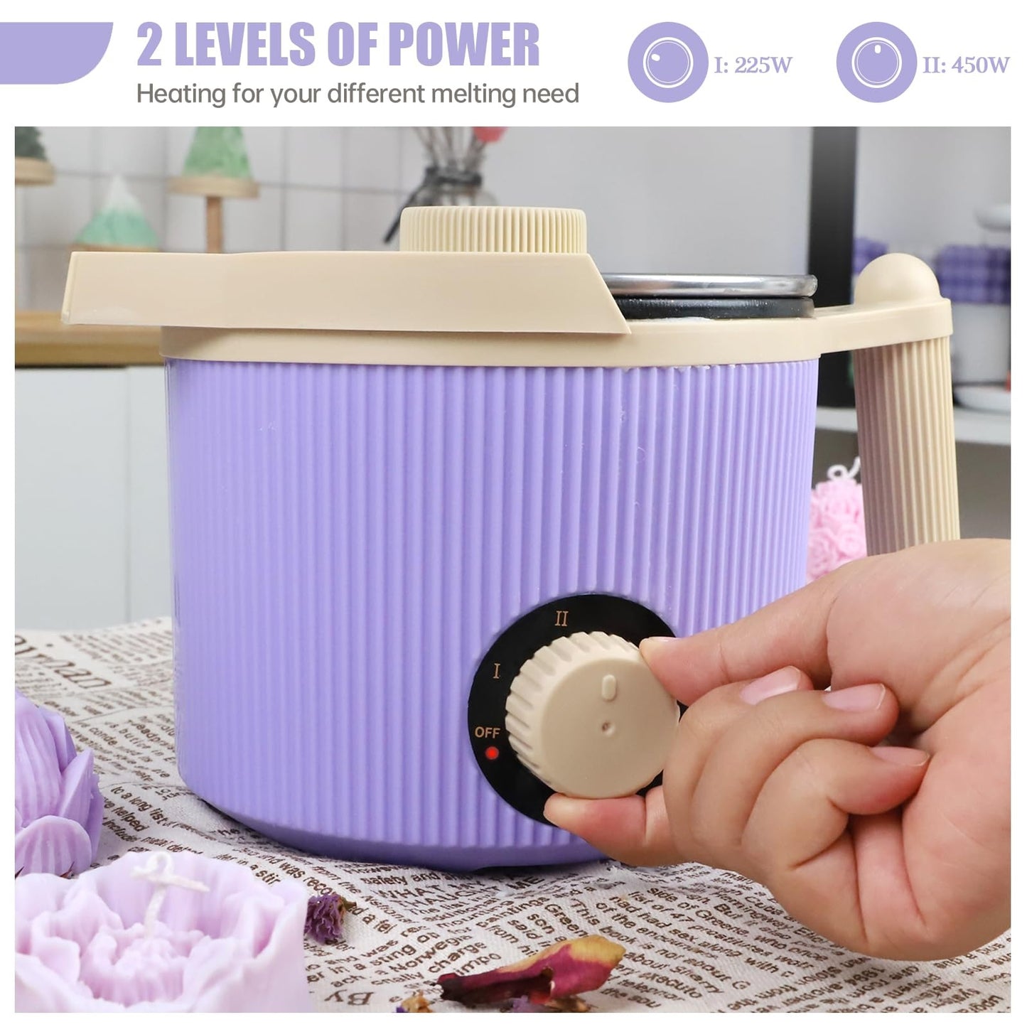 1.5L Electric Wax Melting Pot for Candle Making – Non-Stick with Pouring Spout