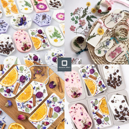 6-Cavity Mixed Shape Wax Sachet Silicone Mould – Oval, Rectangle & Hexagon Tag with Hanging Hole