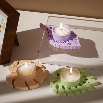 Leaf Tealight Holder Silicone Mould – Heart Leaf & Monstera (2 Designs)