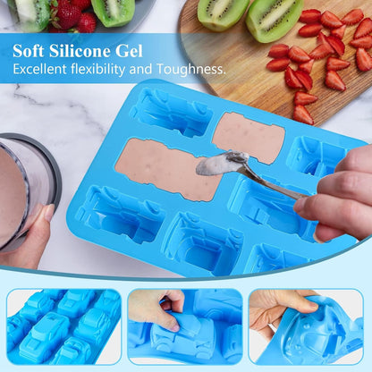 8-Cavity Car Shape Silicone Mould — finished example | Bloom Creations India
