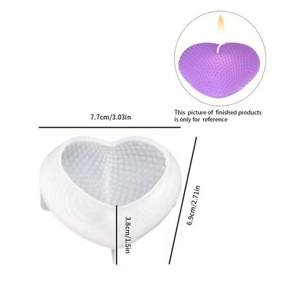 Bubble Texture Heart Candle Silicone Mould – 3 Sizes