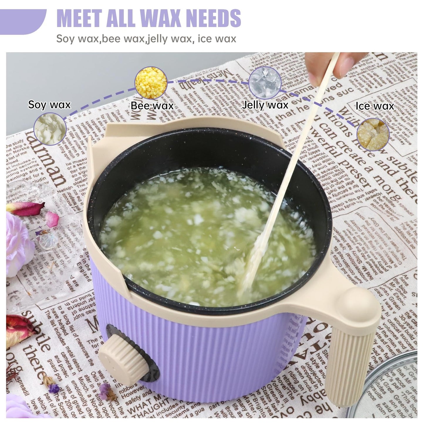 1.5L Electric Wax Melting Pot for Candle Making – Non-Stick with Pouring Spout