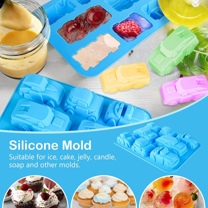 8-Cavity Car Shape Silicone Mould – BPA Free | Candle, Soap & Baking Mold