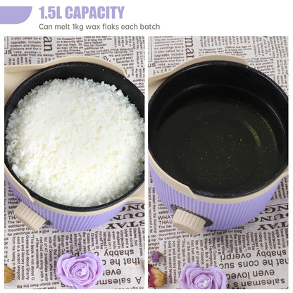 1.5L Electric Wax Melting Pot for Candle Making – Non-Stick with Pouring Spout