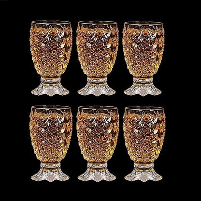 Set of 6 Fishtail Pineapple Design Shot Glasses 35ml – Heavy Base Crystal Clear Glass