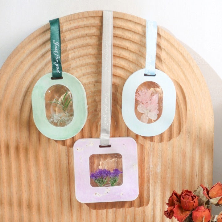 Wax Tablet & Hanging Ornament Silicone Mould – Oval & Square Frame (4-Cavity)