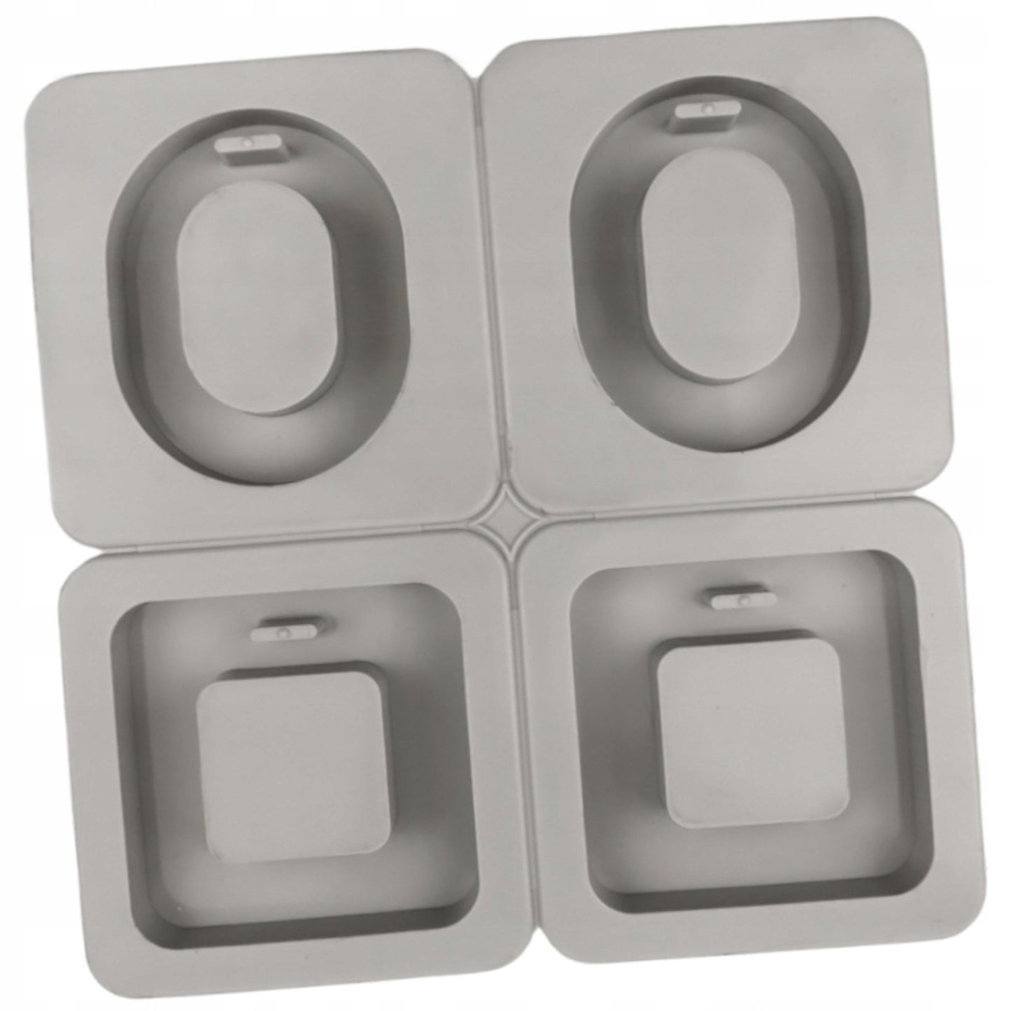 Wax Tablet & Hanging Ornament Silicone Mould – Oval & Square Frame (4-Cavity)