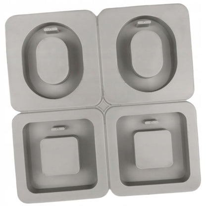 Wax Tablet & Hanging Ornament Silicone Mould – Oval & Square Frame (4-Cavity)