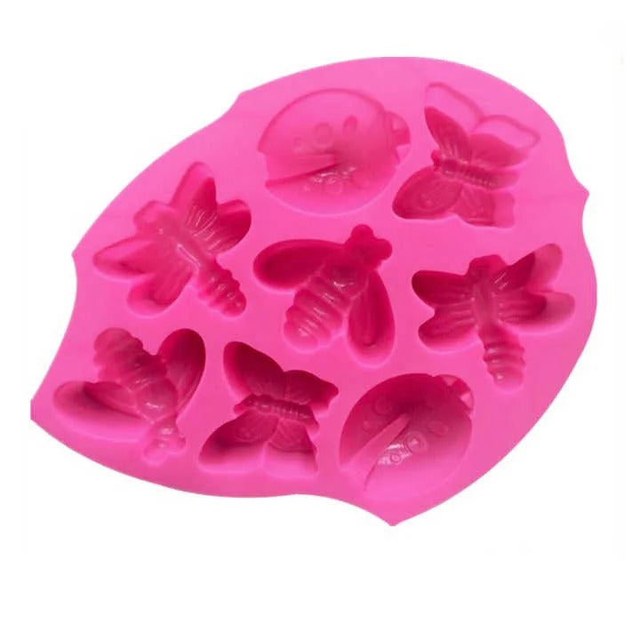 Garden Insects Silicone Mould – 9-Cavity Leaf-Shaped Candle, Soap & Resin Mould