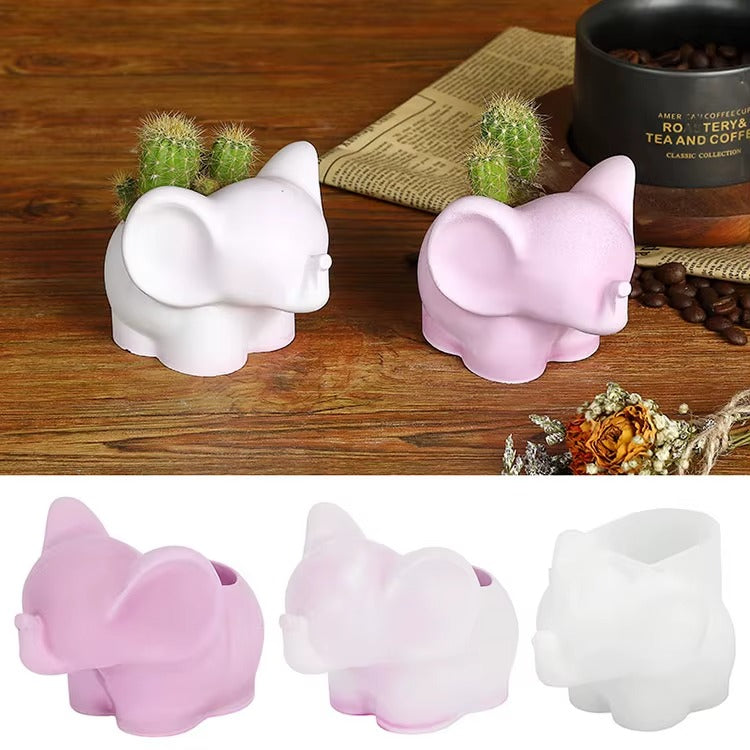 Elephant Tealight Holder & Planter Silicone Mould – Candle, Concrete & Resin