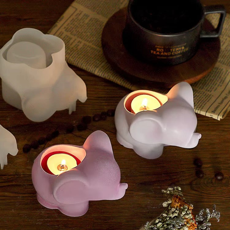 Elephant Tealight Holder & Planter Silicone Mould – Candle, Concrete & Resin