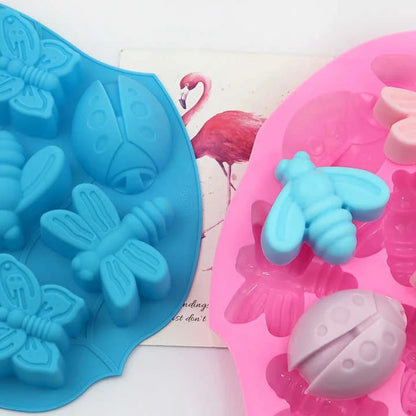 Garden Insects Silicone Mould – 9-Cavity Leaf-Shaped Candle, Soap & Resin Mould
