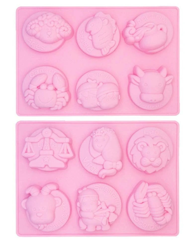 Zodiac Sign Silicone Mould Set – 12-Cavity Candle, Soap & Chocolate Mould