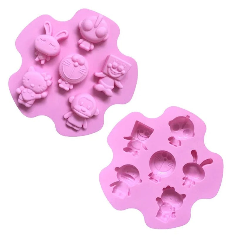 Cartoon Character Silicone Mould – 7-Cavity Candle, Soap & Chocolate Mould
