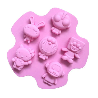 Cartoon Character Silicone Mould – 7-Cavity Candle, Soap & Chocolate Mould