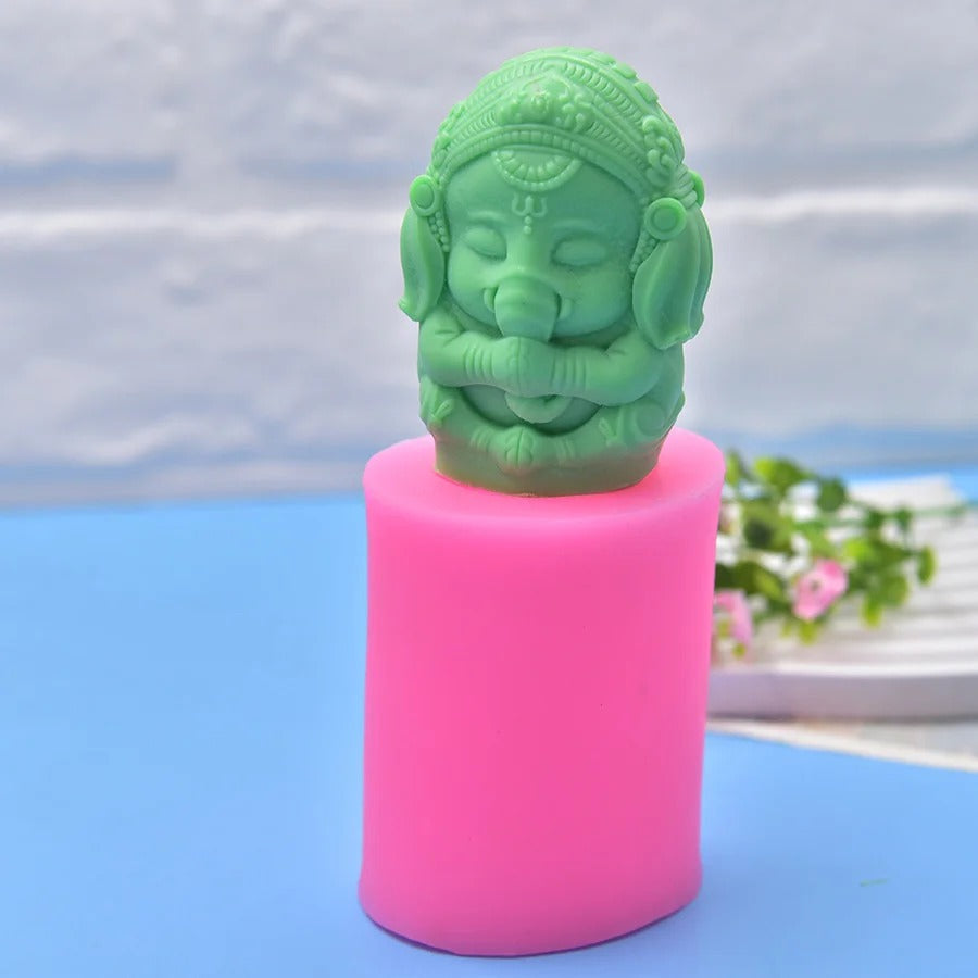 Baby Ganesha 3D Silicone Candle & Soap Mould – Ganpati Figurine Mould