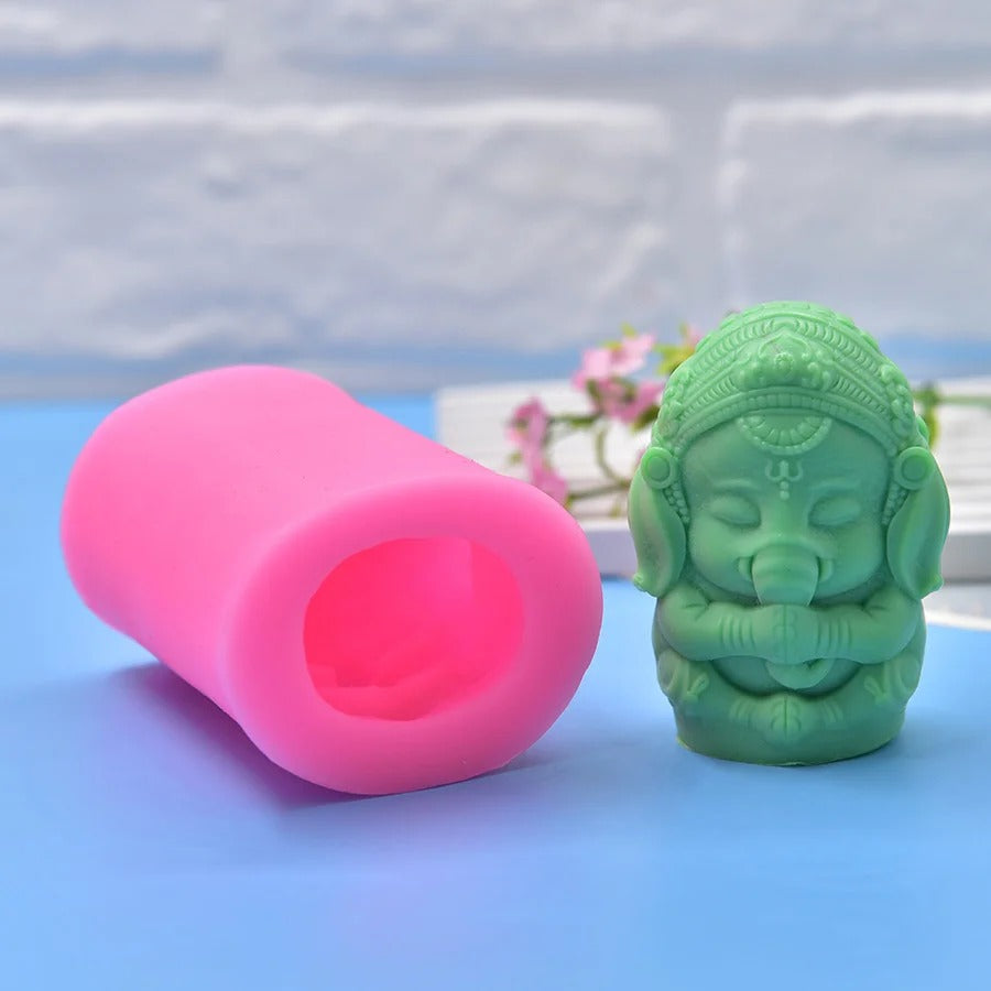 Baby Ganesha 3D Silicone Candle & Soap Mould – Ganpati Figurine Mould