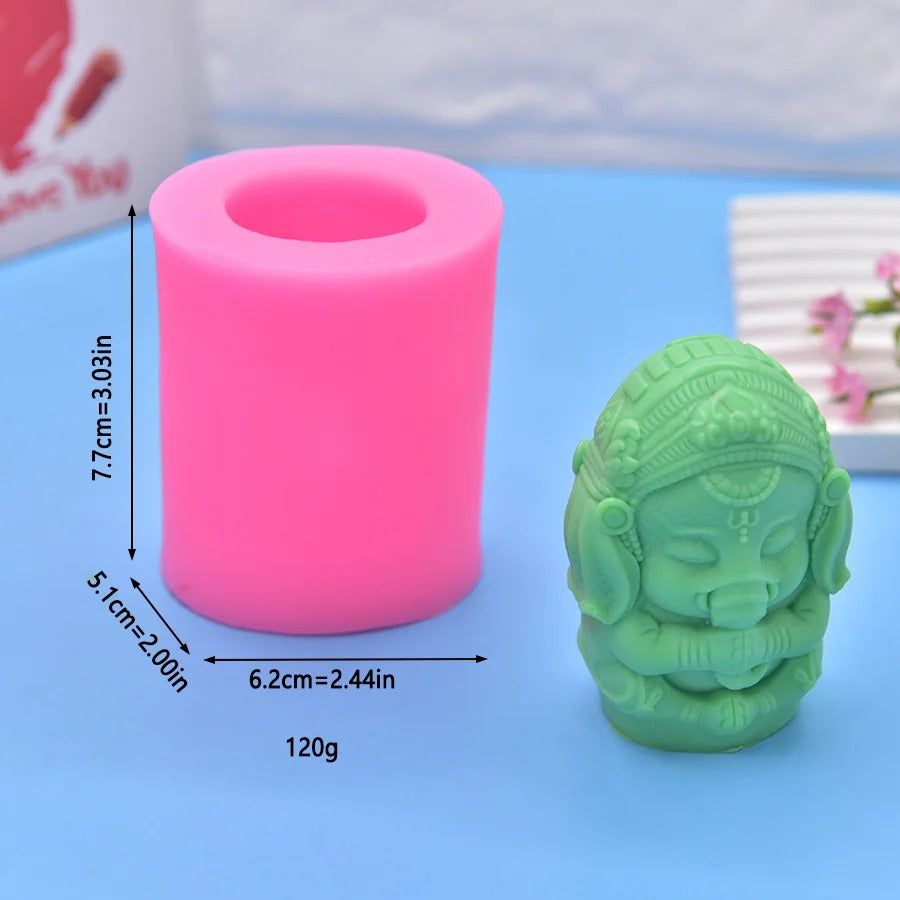 Baby Ganesha 3D Silicone Candle & Soap Mould – Ganpati Figurine Mould