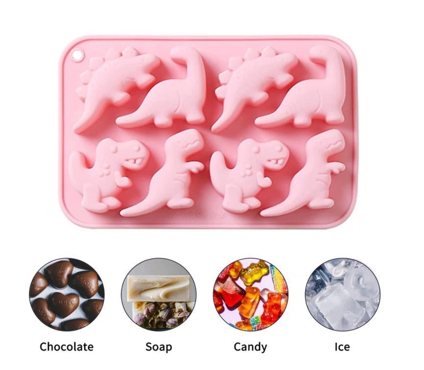Dinosaur Silicone Mould – 6 Cavity | Candle, Soap, Chocolate & Candy Mould