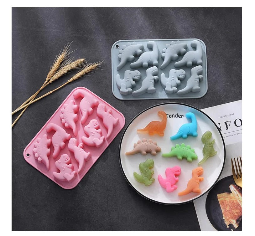 Dinosaur Silicone Mould – 6 Cavity | Candle, Soap, Chocolate & Candy Mould