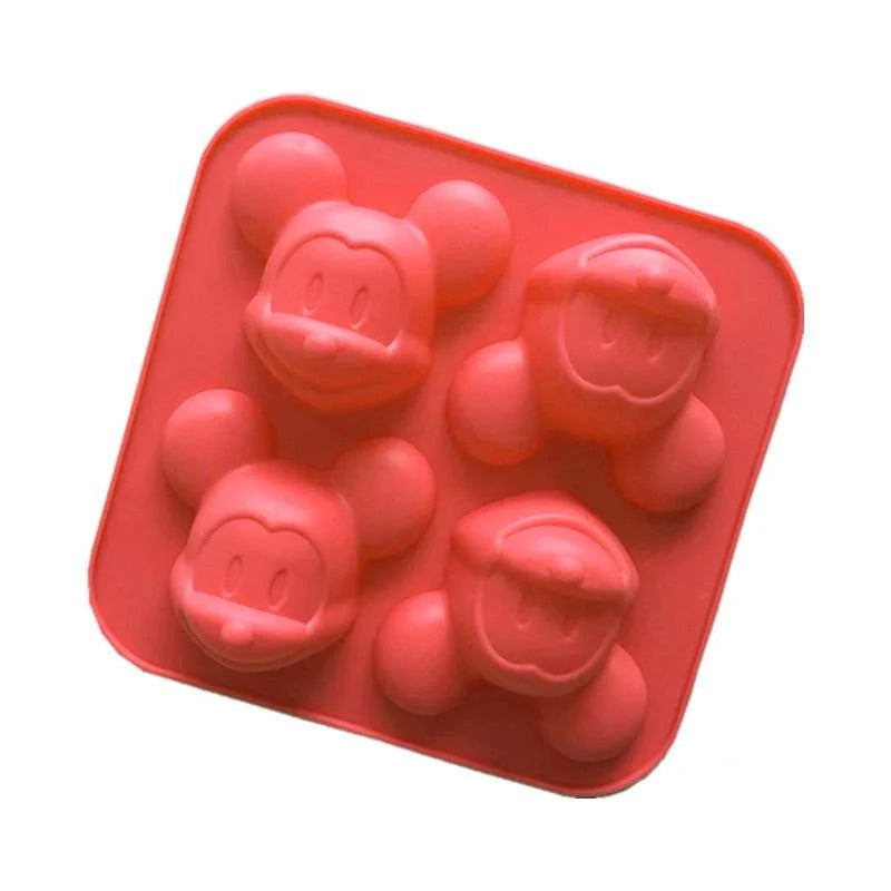 Mickey Mouse Head Silicone Mould – 4-Cavity 3D Candle, Soap & Resin Mould