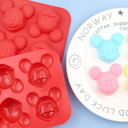 Mickey Mouse Head Silicone Mould – 4-Cavity 3D Candle, Soap & Resin Mould
