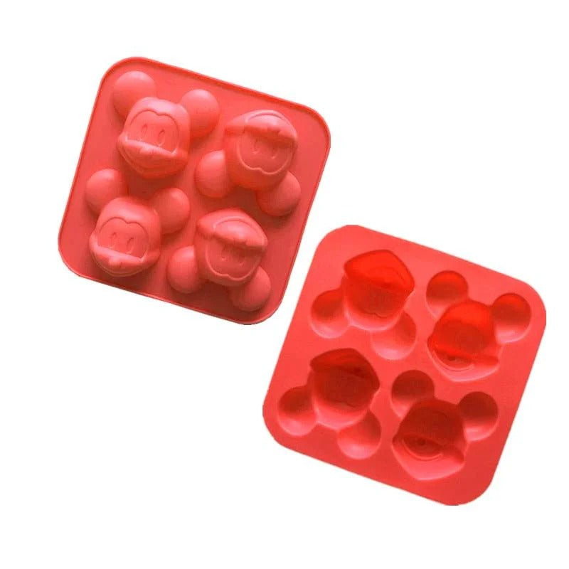 Mickey Mouse Head Silicone Mould – 4-Cavity 3D Candle, Soap & Resin Mould