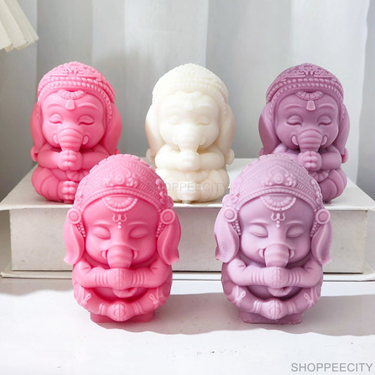 Baby Ganesha 3D Silicone Candle & Soap Mould – Ganpati Figurine Mould