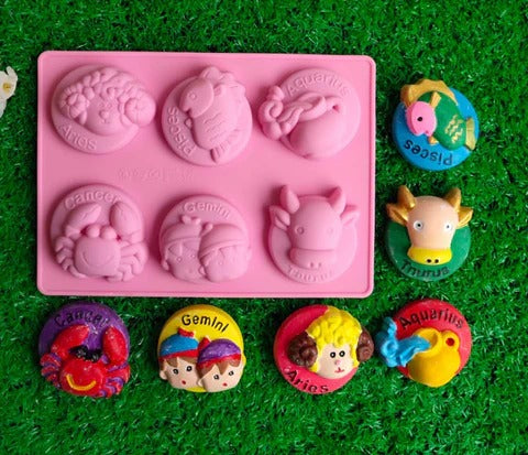 Zodiac Sign Silicone Mould Set – 12-Cavity Candle, Soap & Chocolate Mould