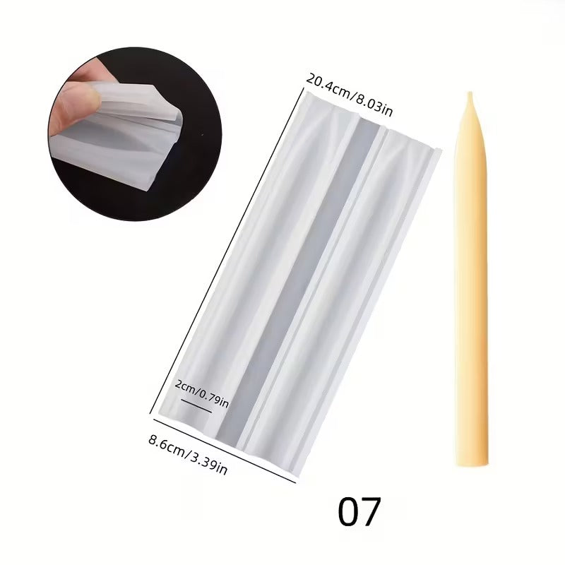 Spiral Taper Candle Silicone Mould — 4 Twisted Ribbed Styles (Style 03/04/05/07)