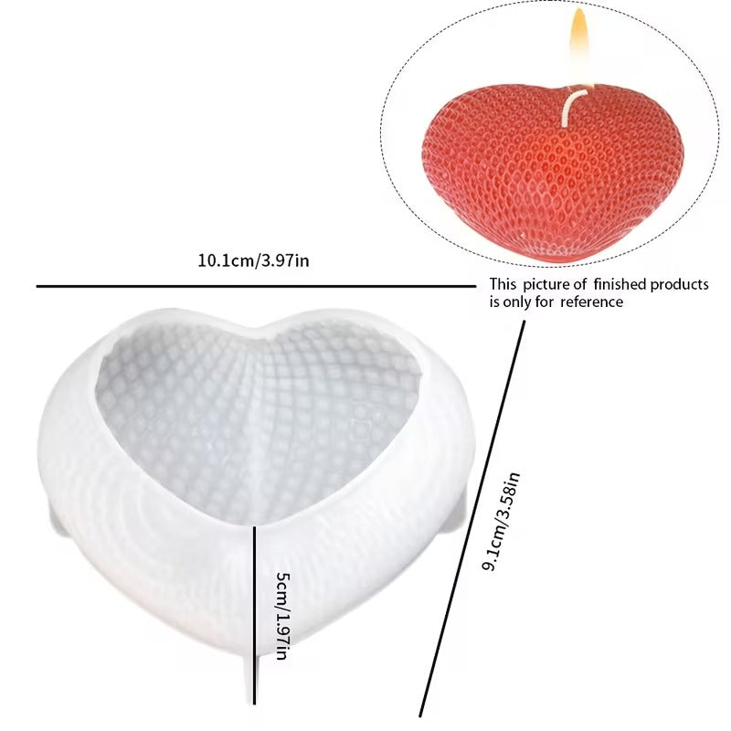 Bubble Texture Heart Candle Silicone Mould – 3 Sizes