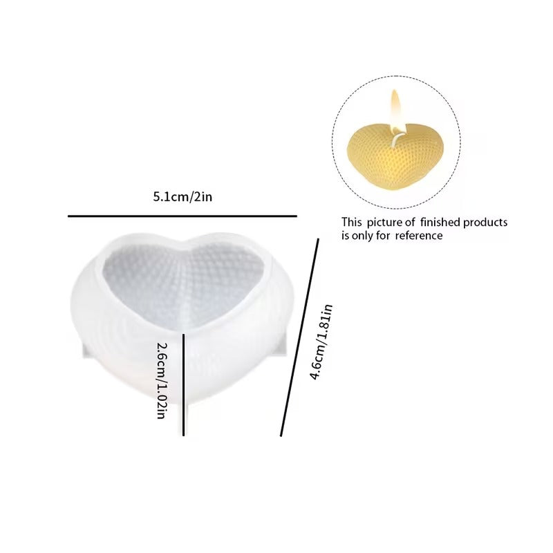 Bubble Texture Heart Candle Silicone Mould – 3 Sizes