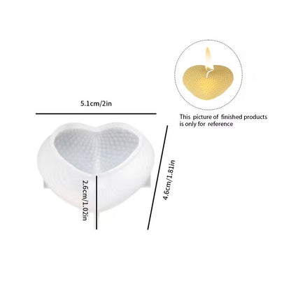 Bubble Texture Heart Candle Silicone Mould – 3 Sizes