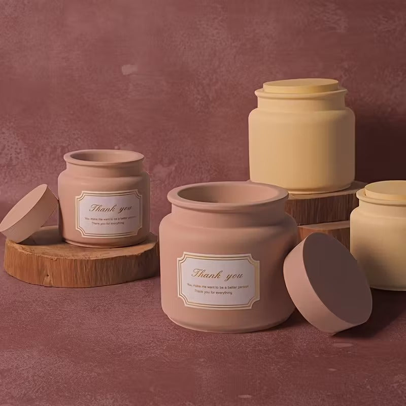 Candle Jar Silicone Mould with Lid – Concrete, Plaster & Wax Candle Vessel Mould
