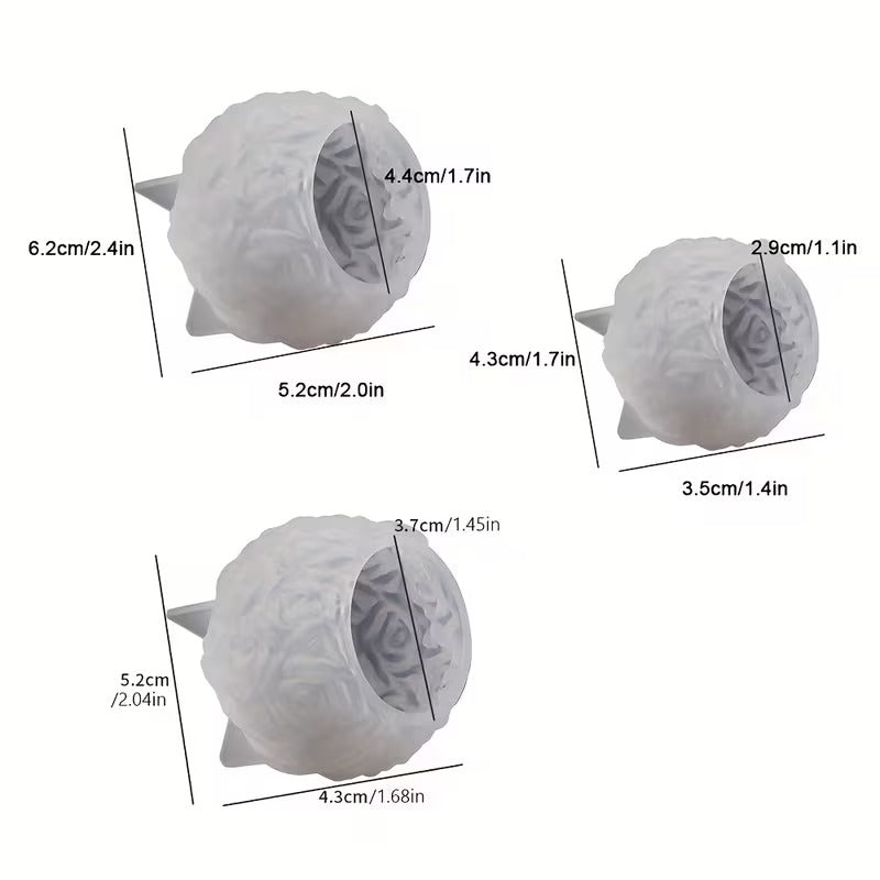 Rose Ball Silicone Candle Mould – 3D Flower Ball | 3 Sizes