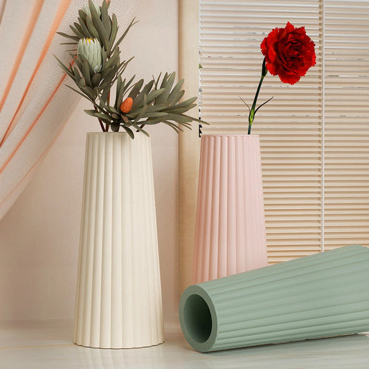 Ribbed Vase Silicone Candle Mould – 2-Part Design (Candle & Hollow Vase)