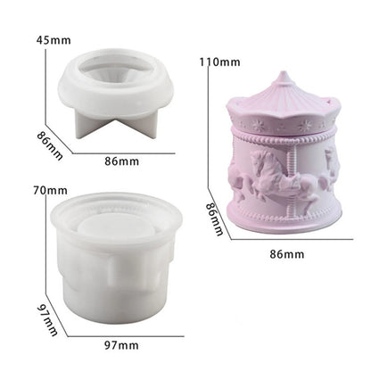 Carousel Silicone Mould – 3D Merry-Go-Round Candle & Resin Mould