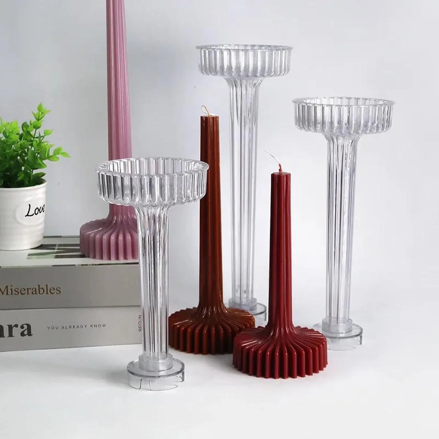 32-Tooth Ribbed Pillar Candle Mould — use case | Bloom Creations India