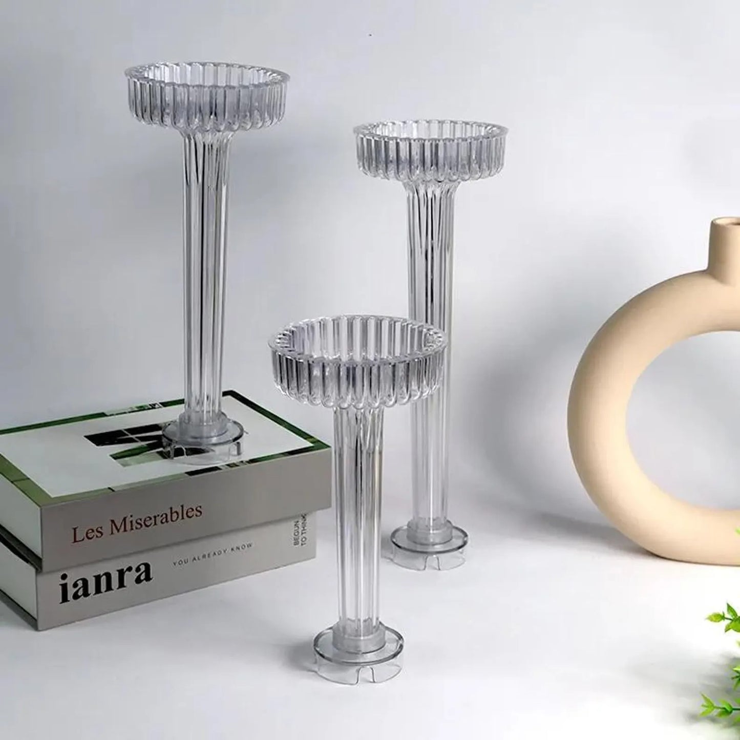 32-Tooth Ribbed Pillar Candle Mould – Vase Style (Plastic)